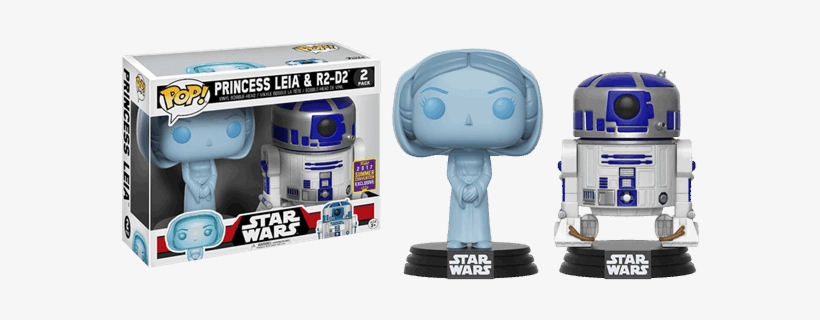 Hologram Leia & R2 D2 Sdcc17 2 Pack Pop Vinyl Figure - Funko Pop Princess Leia And R2d2, transparent png #1986145