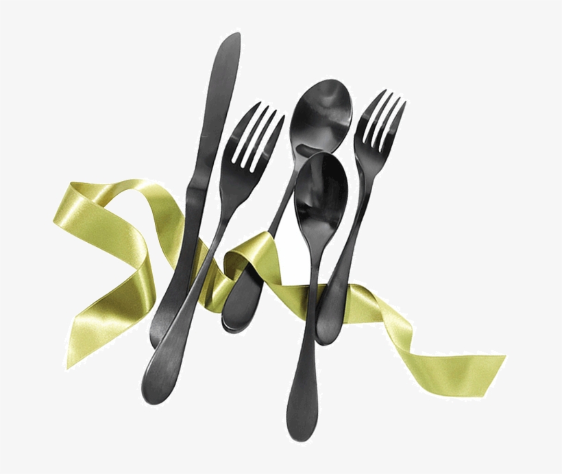 Black Beauties - Knork Titanium 5 Piece Flatware Set, Matte Black, transparent png #1986418