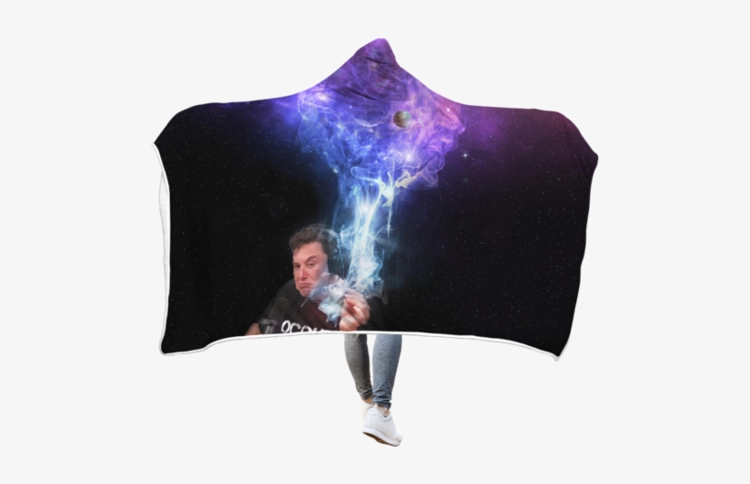 3d Elon Musk Smoking Out Space Full-print Hooded Blanket - Elon Musk Smokes T Shirt, transparent png #1987199