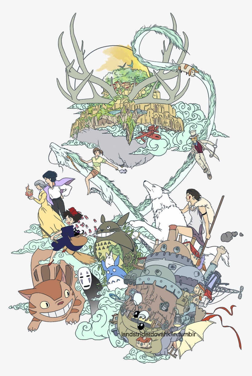 We Love Studio Ghibli - Ghibli Canvas Print - Small By Alba Palacio, transparent png #1987203