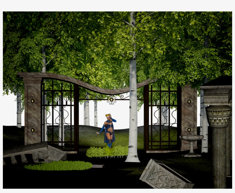 Goal, Forest, Ruins, Woman, Wall, Stone, Green, Rock - Park, transparent png #1988032