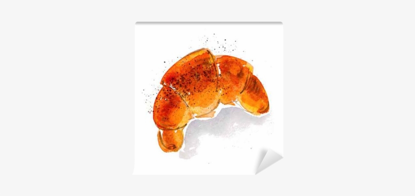 Fresh Croissant Isolated Watercolor Illustration - Картинки Кофе И Круассан Нарисованная, transparent png #1988362
