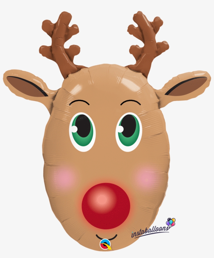 Red Nosed Reindeer Jumbo 36" - Rudolf The Rednosed Reindeer Face, transparent png #1989199