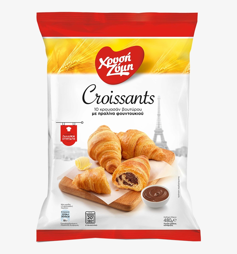 Butter Croissants With Hazelnut Praline - Croissants Βουτύρου Χρυση Ζυμη Κρουασαν, transparent png #1989294