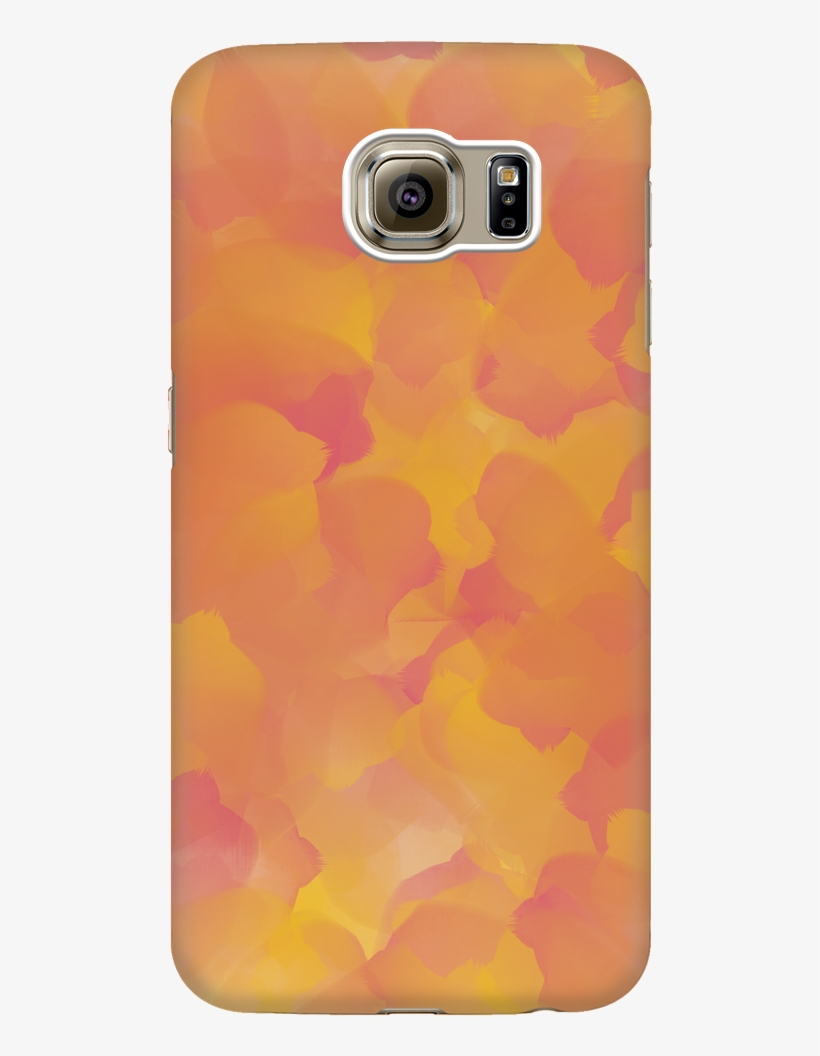 Orange And Pink Watercolor Phone Case - Samsung Galaxy S6 Hoesje - Marble Wood, transparent png #1989893