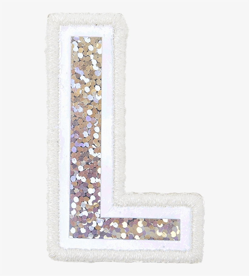 Glitter Iridescent 2" Block Letter Patches - Glitter, transparent png #1991287