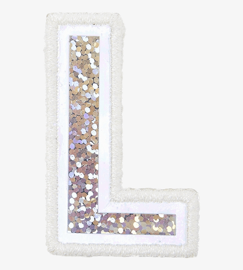 Glitter Iridescent 2" Block Letter Patches Glitter Free Transparent