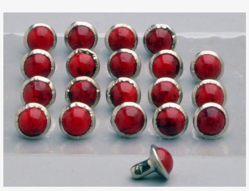 Red Stone Studs, Pack Of 20 7mm, transparent png #1992004