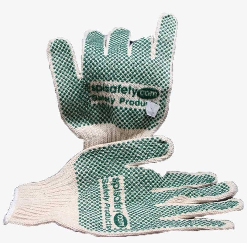 Gloves, Knit, Black Dot, Pd-2, Pair - Leather, transparent png #1992668