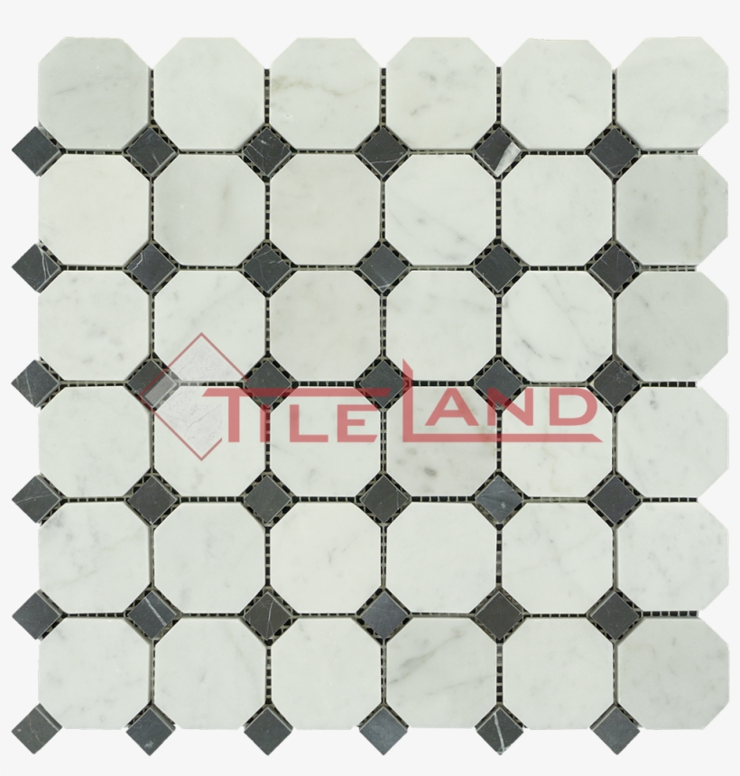 Carrara Octagon Black Dot - Marble, transparent png #1992700