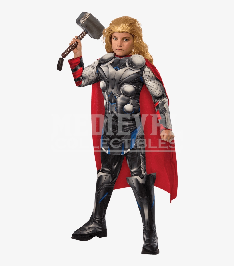 Boys Age Of Ultron Deluxe Thor Costume - Thor Costume With Hammer, transparent png #1993868