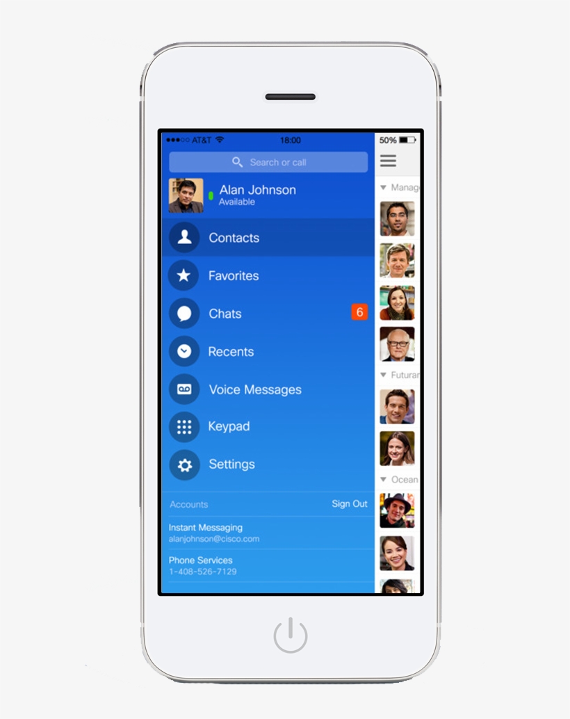 Iphon Screen Shot Of Cisco Jabber Presence - Cisco Jabber Mobile, transparent png #1994302