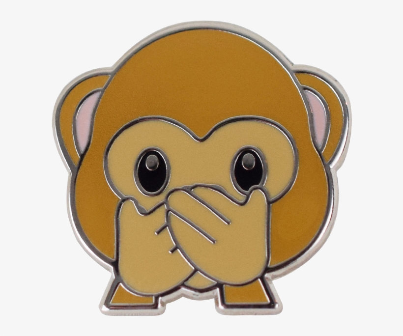 Speak No Evil Monkey Emoji Pin - Emoji, transparent png #1994353