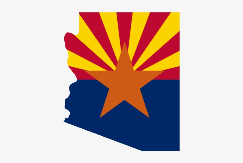 Arizona Flag Png - Arizona State With Flag, transparent png #1994661