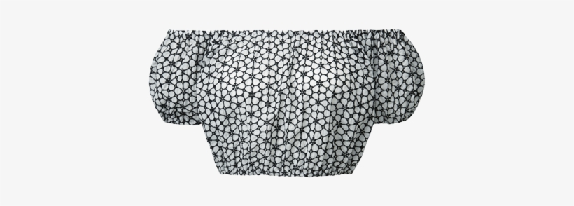 Leandra Black And White Daisy Eyelet Top - Handbag, transparent png #1995404