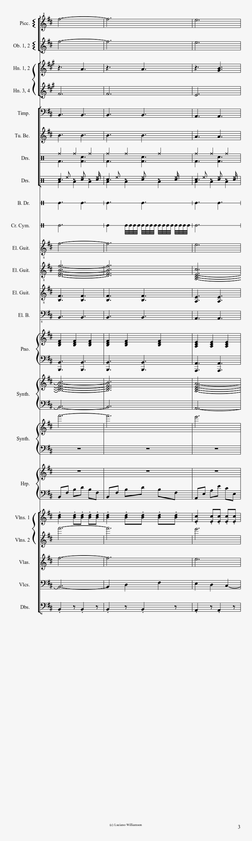 Darrylfield Credits Sheet Music Composed By Luciano - Sheet Music, transparent png #1996645