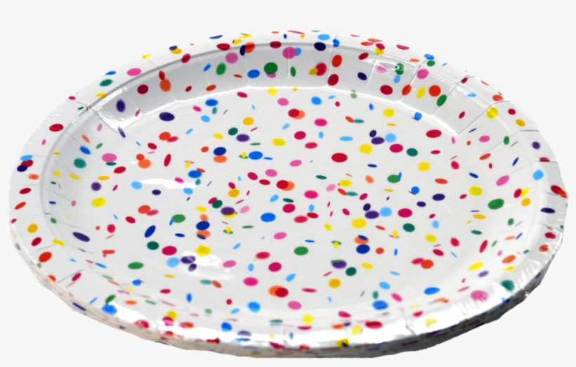 Party Paper Plate - Party Pappteller "konfetti" 24 Cm Durchmesser 10er, transparent png #1996664