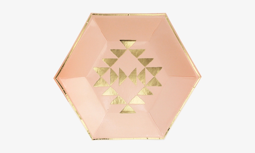 Boho Grey Blush Gold Paper Plates Party Decor Party, transparent png #1996687