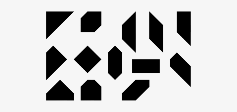 Convex Tangram Shapes Black - Black And White Shapes Png, transparent png #1997168