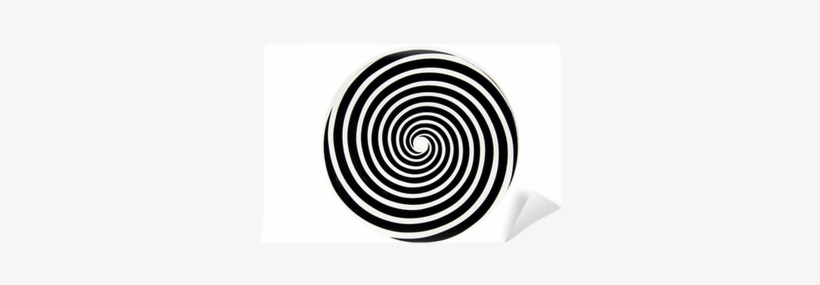 Black And White Hypnotic Whirlpool Shape Wall Mural - Spiral, transparent png #1997193