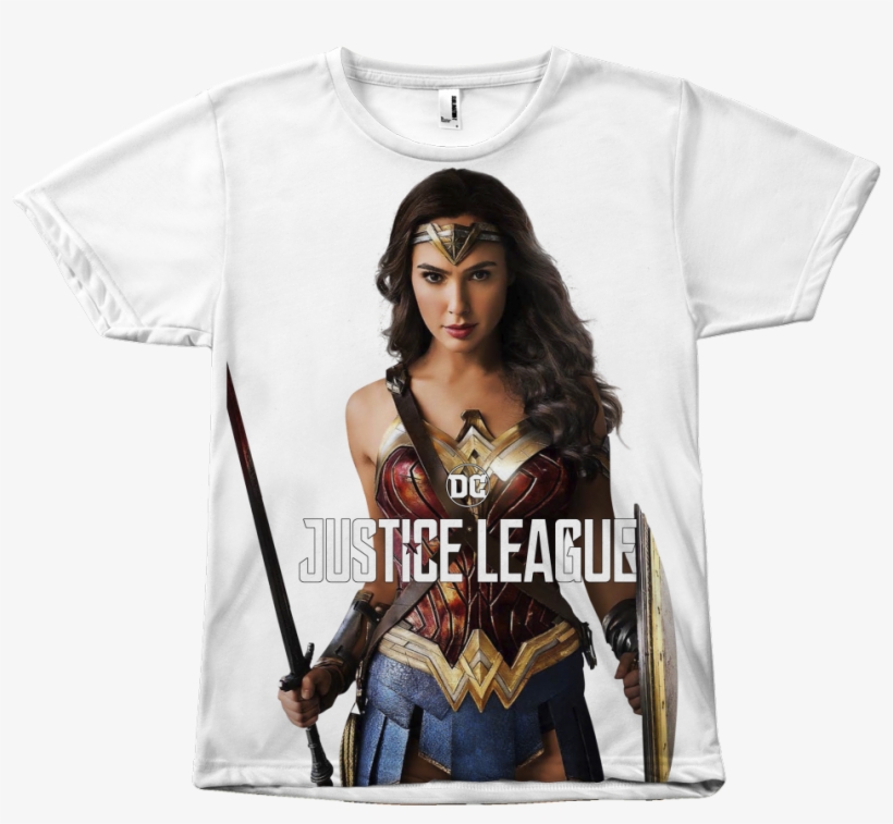 Wonder Woman Justice League Gal Gadot Canvas Size Sublimation - T Shirt Wonder Woman Gal Gadot, transparent png #1997717