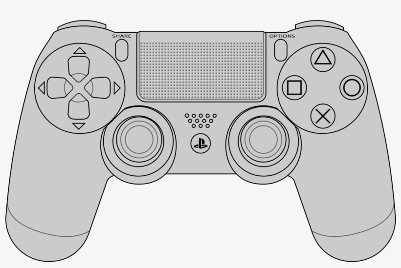 Clipart Black And White Library Ps Vector Images Dualshock - Playstation 4 Control Vector, transparent png #1998023