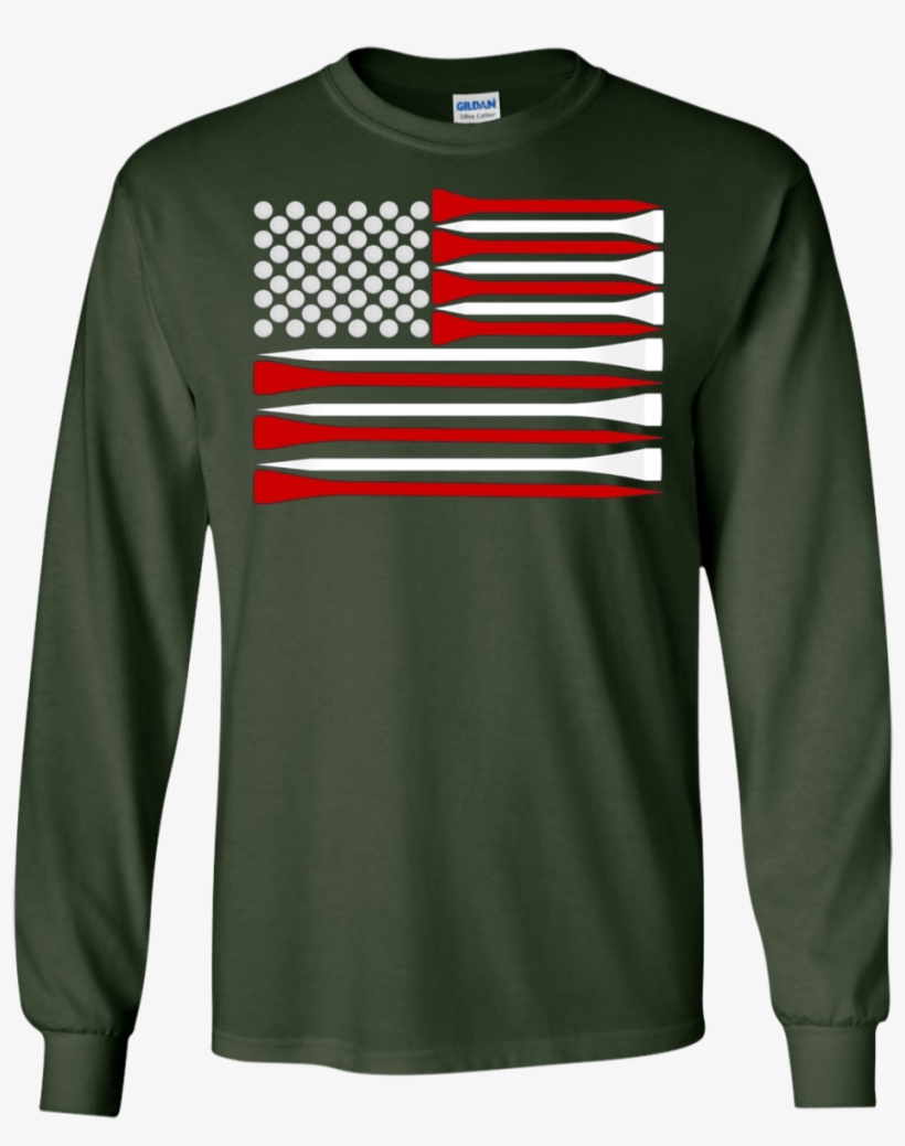 Usa Flag For Golfer, Long Sleeve Tee, Golf Flag Usa - T-shirt, transparent png #1998627