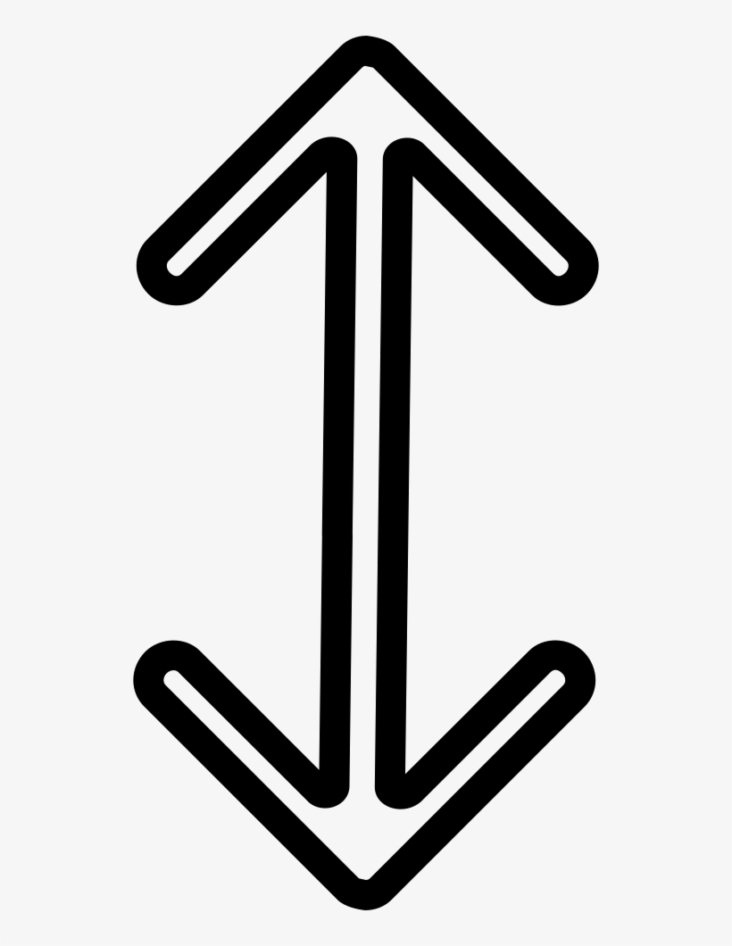 Arrow Double Outlined Vertical Up And Down Sign Comments - White Vertical Arrow Png, transparent png #1998700