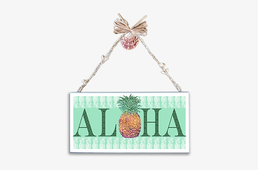 Aloha Pineapple Varnished Canvas Sign - Seedless Fruit, transparent png #1999087