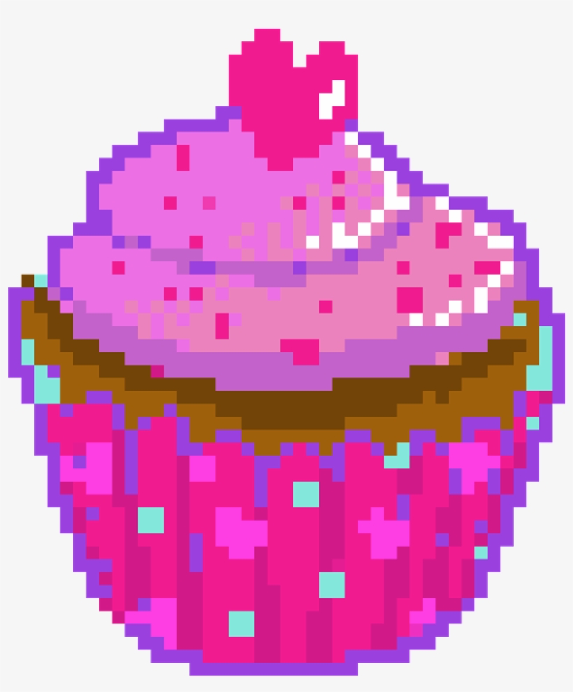 Pixelart Cute Cupcake Sweet Sugar Candy Pink Purlple - Candy Pixel Art Cute, transparent png #1999671