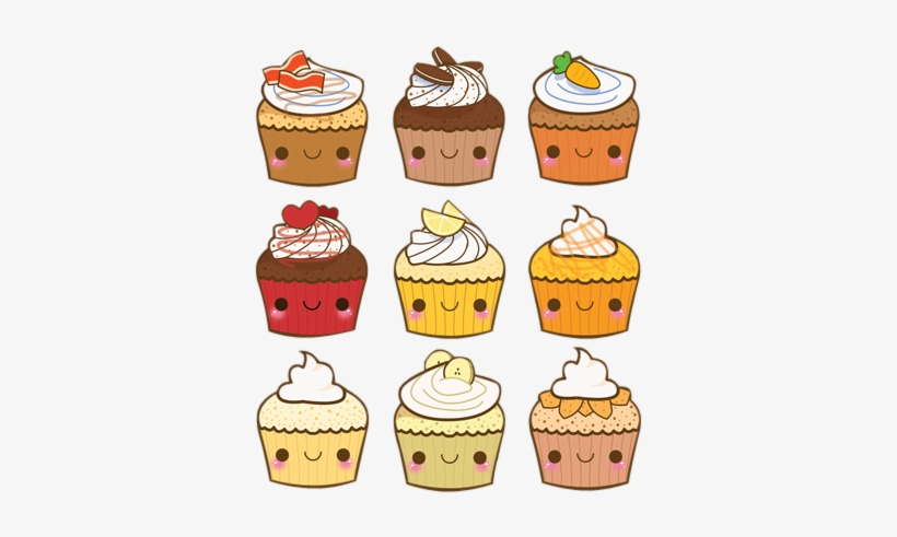 Cute Cupcake Designs Tumblr For Kids - Kawaii Cupcakes Png, transparent png #1999703