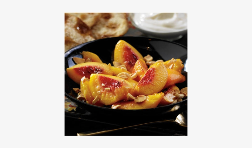 8 Honey Roasted Peach Quarters In A Bowl, Garnished - Torta, transparent png #1999724