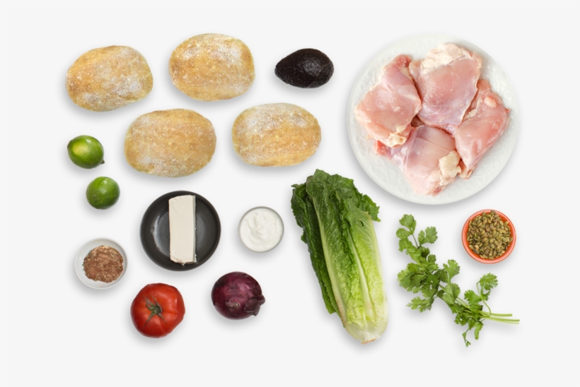 Pressed Chicken Tortas With Romaine Salad, Queso Fresco - Goat Meat, transparent png #1999751