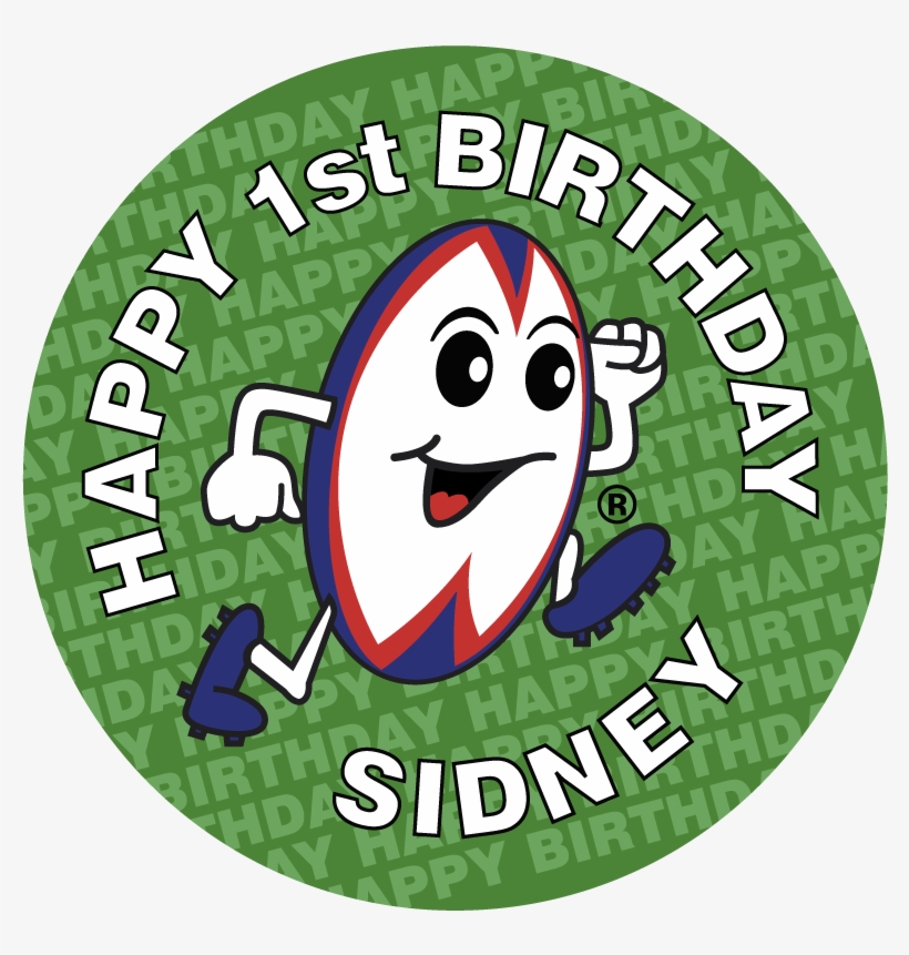 Ruggerbugs Sticker Happy 1st Birthday - Tag Rugby, transparent png #1999816