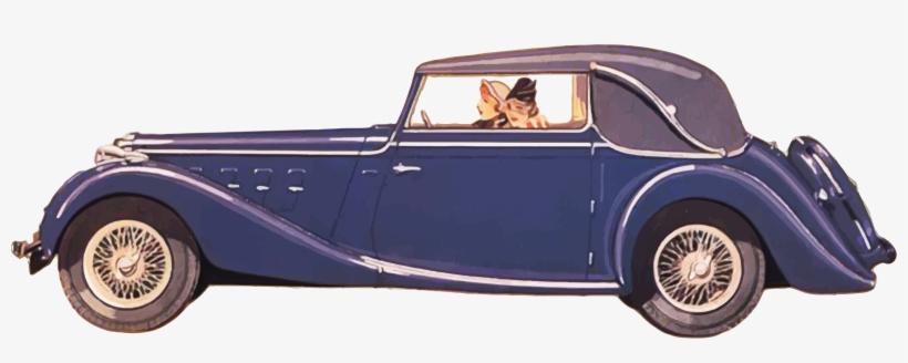 Ladies Driving Vintage Car - Classic Car Png, transparent png #20150