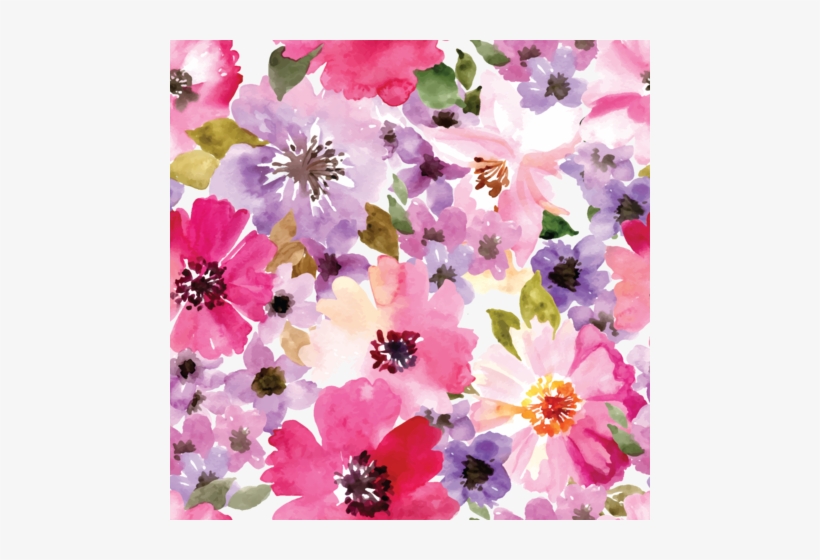 Watercolor Floral Patterned Vinyl - Background Flower Purple Watercolour, transparent png #21392