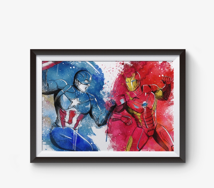 Penelopeloveprints Captain America Vs Iron Man Poster, transparent png #21750