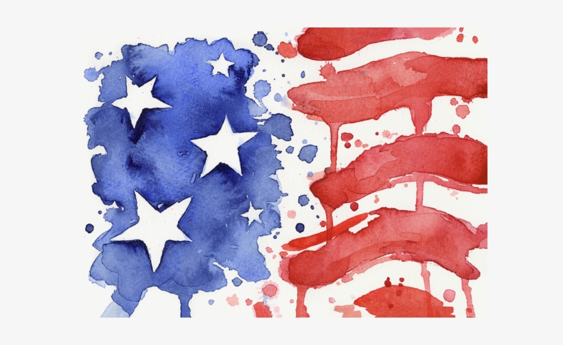 Click And Drag To Re-position The Image, If Desired - American Flag Watercolor Painting, transparent png #21751