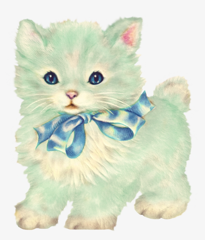 Kitschy Kitty Cat Clip Art With Little - Kitsch Kitten Clipart, transparent png #21789