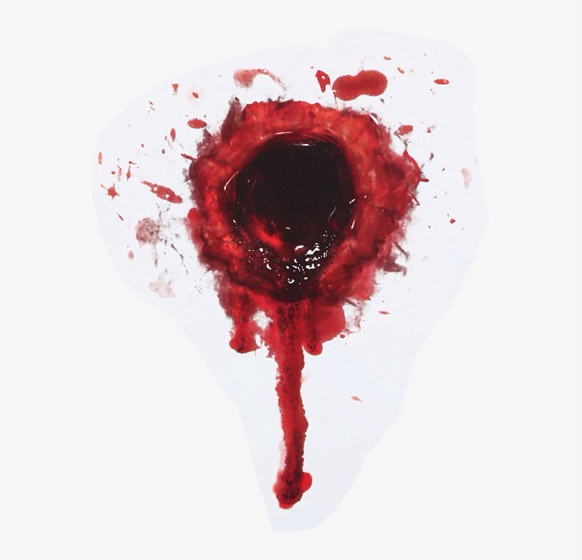 Gunshot Blood Horror Gun - Bullet Hole With Blood, transparent png #21968