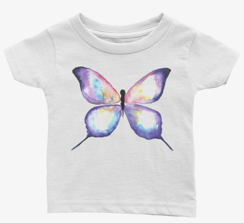 Lilac Watercolor Butterfly Infant Tee - Alarm Clock, transparent png #21969
