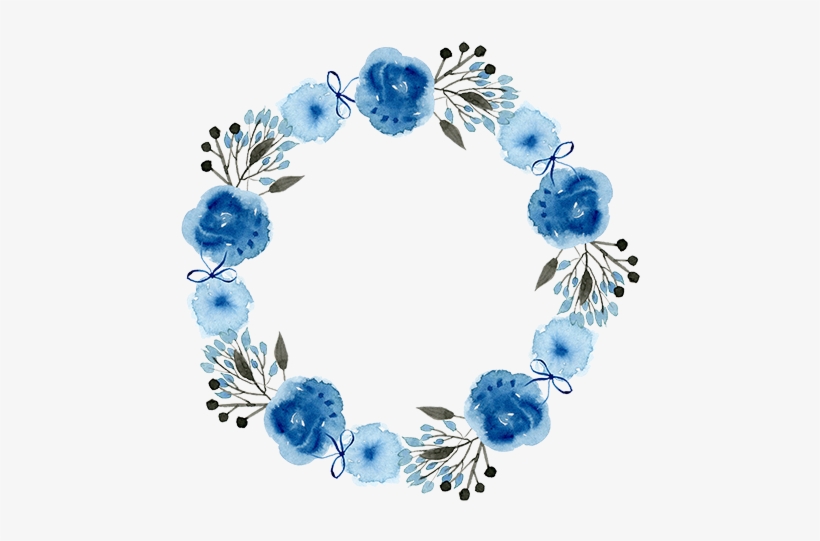 Wreath Watercolor, Watercolor Art, Watercolor Illustration, - Blue Watercolor Wreath Png, transparent png #22478