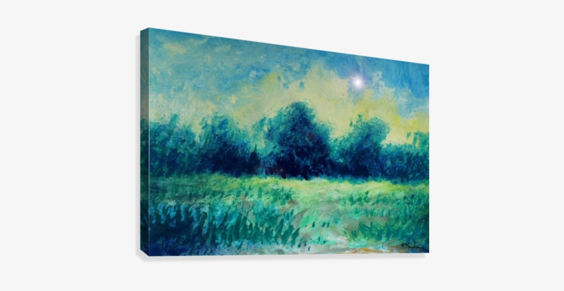Landscape And Sun Canvas Print - Painting, transparent png #22684