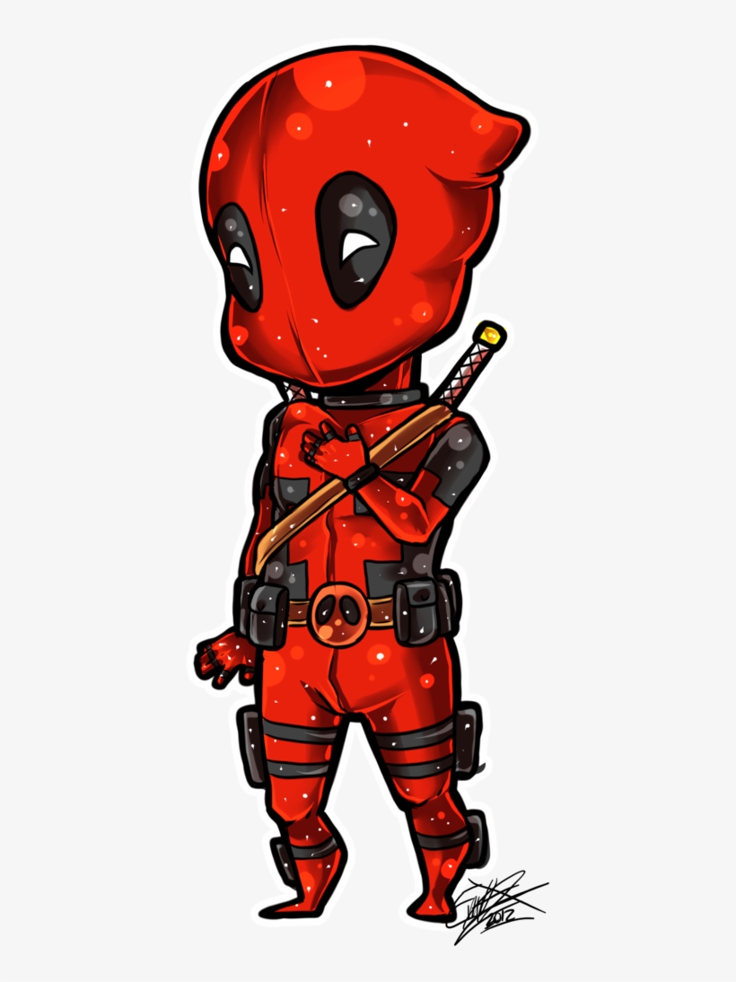 Ballpoint Drawing Deadpool Clip Download - Deadpool Y Spiderman Chibi, transparent png #22714