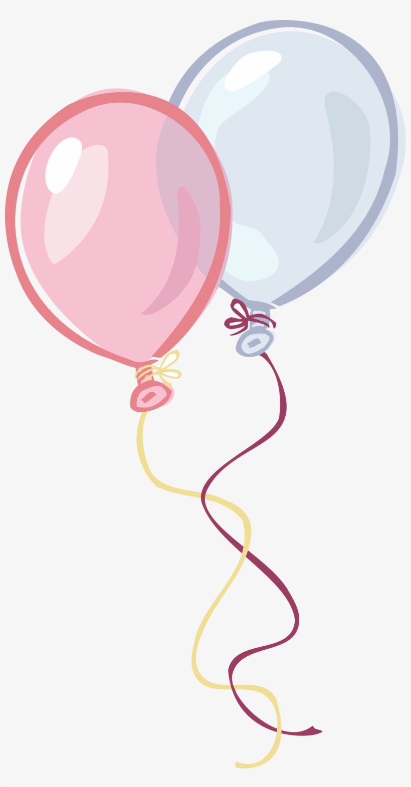 Pink And Blue Birthday - Pink Balloons Clip Art, transparent png #22756