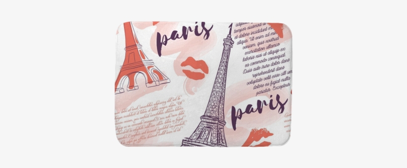Vintage Seamless Pattern With Eiffel Tower, Kisses, - Torre Eiffel Animada, transparent png #22994