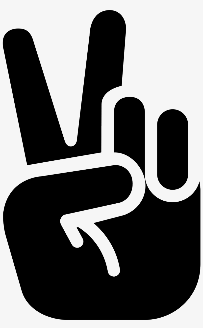 Hand Peace Filled Icon - Peace Hand Icon Png, transparent png #23077