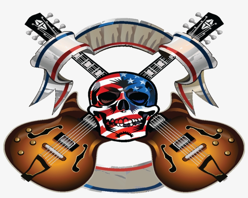 Rock Em Png - Music Skull Vector, transparent png #23337