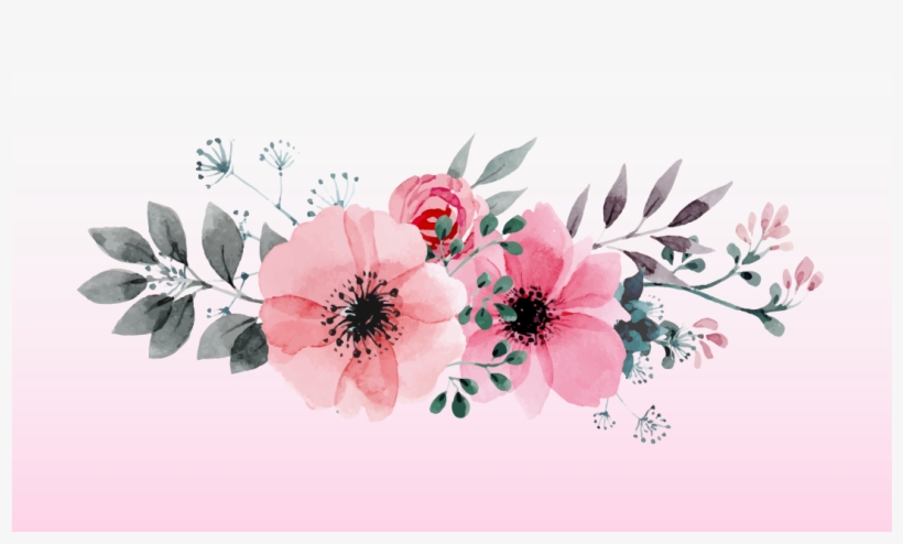 Pink Watercolor Flowers - Flower Pink Vector Png, transparent png #23673