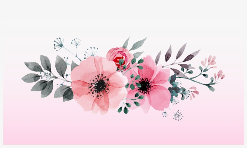 Pink Watercolor Flowers Flower Pink Vector Png Free Transparent Png Download Pngkey